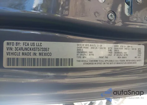 2025 Jeep Wagoneer S Limited из США, поврежденный, VIN 3C4RJNCK4ST573357